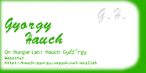 gyorgy hauch business card